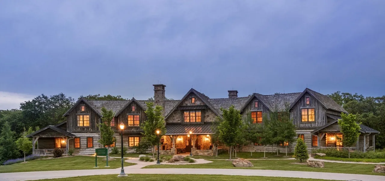 Grand timber and stone residence